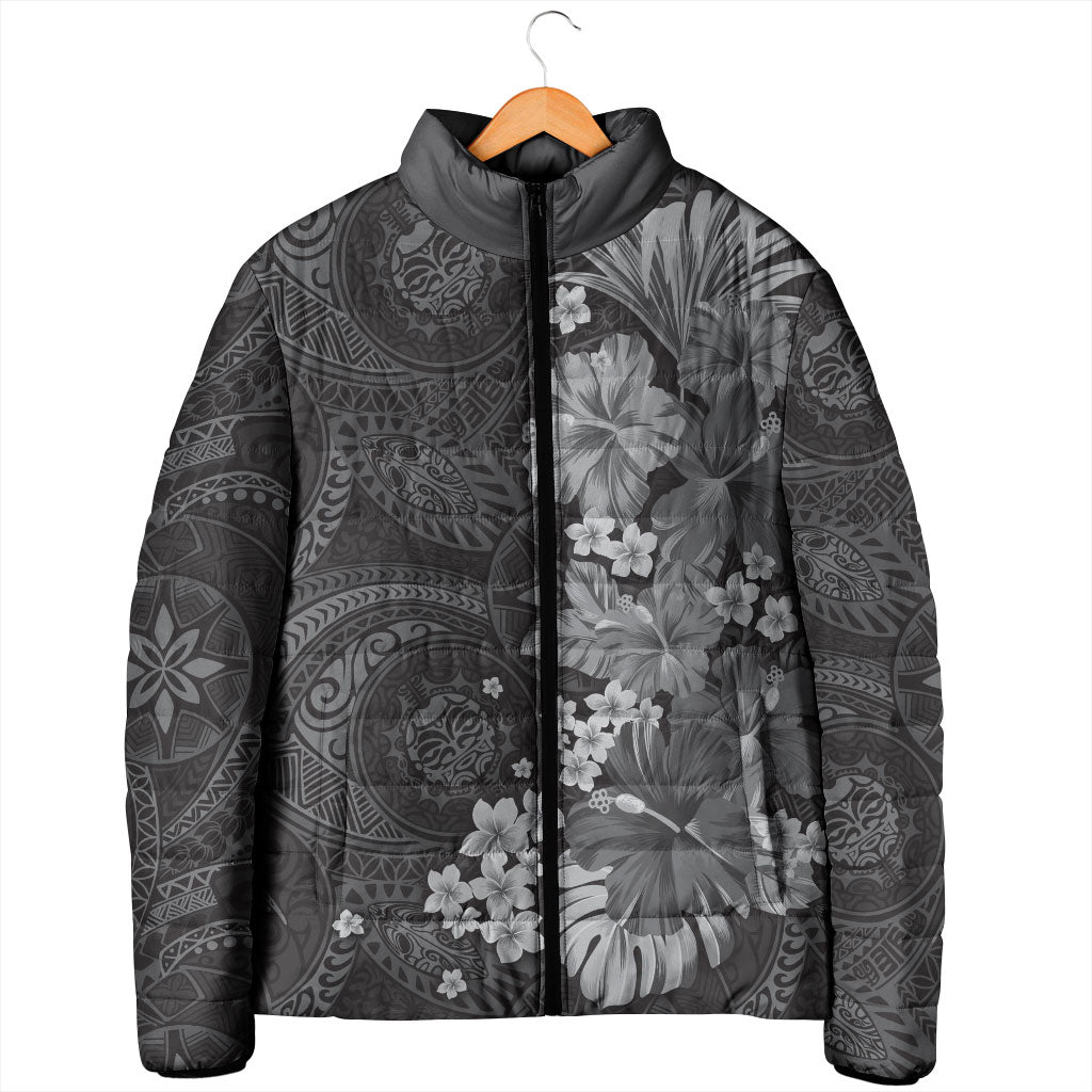Pauli Hawai'i Hibiscus Padded Jacket Polynesian Tribal Tattoo Pattern Floral Elements LT9 - Polynesian Pride