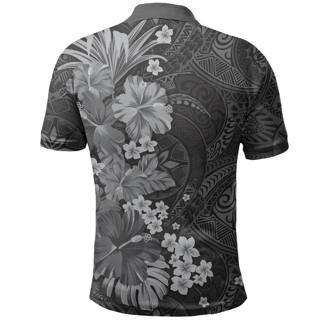 Pauli Hawai'i Hibiscus Polo Shirt Polynesian Tribal Tattoo Pattern Floral Elements LT9 - Polynesian Pride
