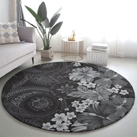 Pauli Hawai'i Hibiscus Round Carpet Polynesian Tribal Tattoo Pattern Floral Elements LT9 - Polynesian Pride