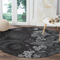 Pauli Hawai'i Hibiscus Round Carpet Polynesian Tribal Tattoo Pattern Floral Elements LT9 - Polynesian Pride