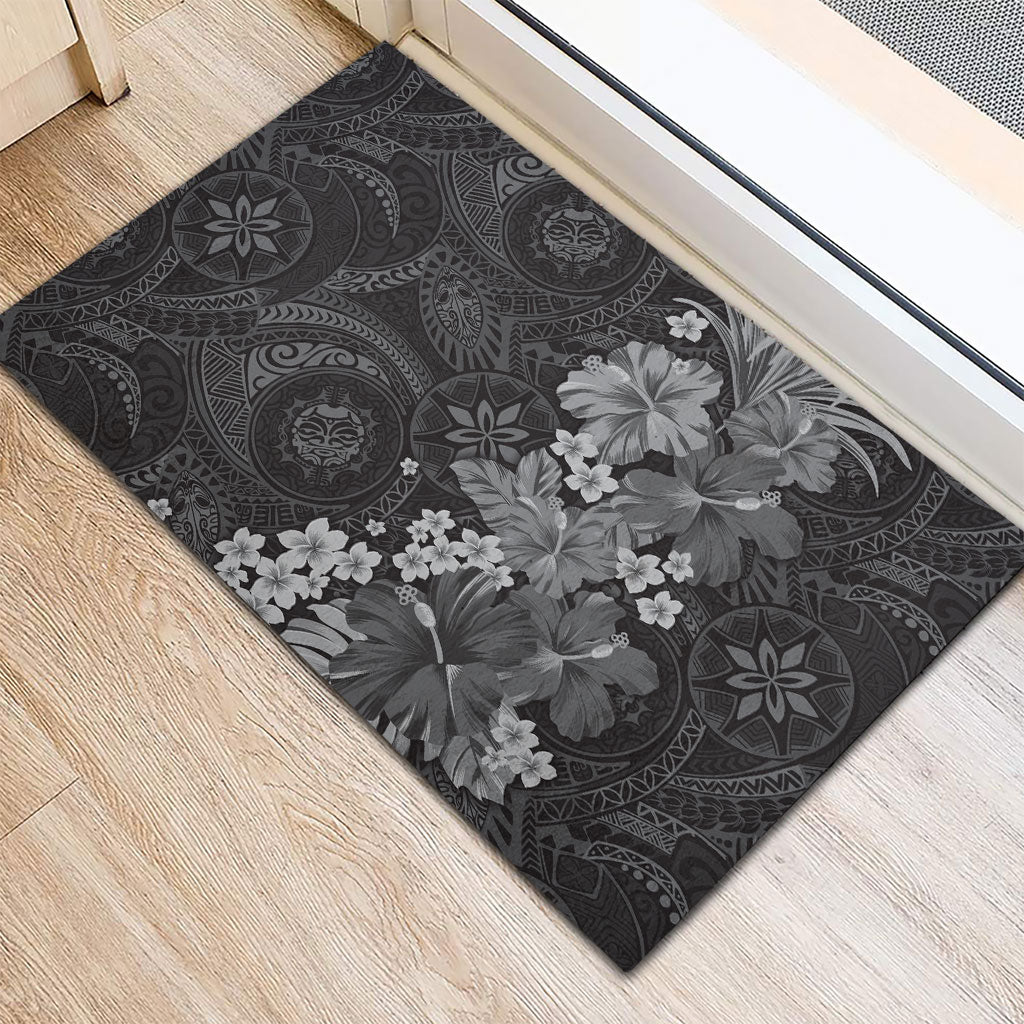 Pauli Hawai'i Hibiscus Rubber Doormat Polynesian Tribal Tattoo Pattern Floral Elements LT9 - Polynesian Pride