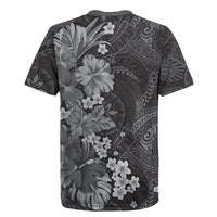 Pauli Hawai'i Hibiscus Rugby Jersey Polynesian Tribal Tattoo Pattern Floral Elements LT9 - Polynesian Pride