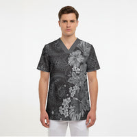 Pauli Hawai'i Hibiscus Scrub Top Polynesian Tribal Tattoo Pattern Floral Elements LT9 - Polynesian Pride