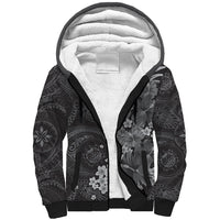 Pauli Hawai'i Hibiscus Sherpa Hoodie Polynesian Tribal Tattoo Pattern Floral Elements LT9 Unisex Soft Black - Polynesian Pride