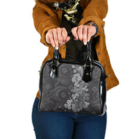 Pauli Hawai'i Hibiscus Shoulder Handbag Polynesian Tribal Tattoo Pattern Floral Elements LT9 One Size Soft Black - Polynesian Pride