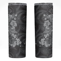 Pauli Hawai'i Hibiscus Skinny Tumbler Polynesian Tribal Tattoo Pattern Floral Elements LT9 Soft Black - Polynesian Pride