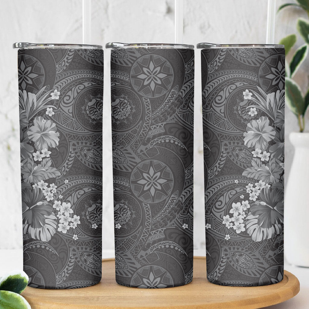 Pauli Hawai'i Hibiscus Skinny Tumbler Polynesian Tribal Tattoo Pattern Floral Elements LT9 - Polynesian Pride