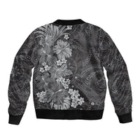 Pauli Hawai'i Hibiscus Sleeve Zip Bomber Jacket Polynesian Tribal Tattoo Pattern Floral Elements LT9 - Polynesian Pride