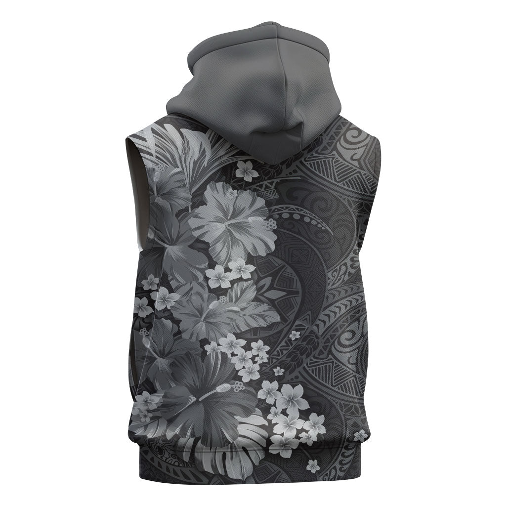 Pauli Hawai'i Hibiscus Sleeveless Hoodie Polynesian Tribal Tattoo Pattern Floral Elements LT9 - Polynesian Pride
