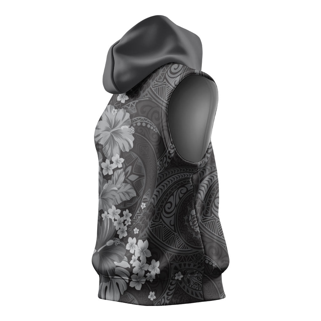 Pauli Hawai'i Hibiscus Sleeveless Hoodie Polynesian Tribal Tattoo Pattern Floral Elements LT9 - Polynesian Pride