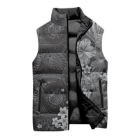 Pauli Hawai'i Hibiscus Sleeveless Puffer Jacket Polynesian Tribal Tattoo Pattern Floral Elements LT9 - Polynesian Pride