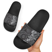 Pauli Hawai'i Hibiscus Slide Sandals Polynesian Tribal Tattoo Pattern Floral Elements LT9 - Polynesian Pride