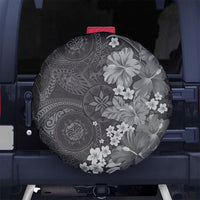 Pauli Hawai'i Hibiscus Spare Tire Cover Polynesian Tribal Tattoo Pattern Floral Elements LT9 No hole Soft Black - Polynesian Pride