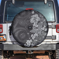 Pauli Hawai'i Hibiscus Spare Tire Cover Polynesian Tribal Tattoo Pattern Floral Elements LT9 Soft Black - Polynesian Pride
