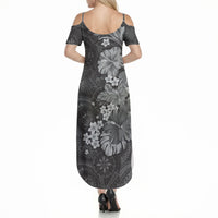 Pauli Hawai'i Hibiscus Summer Maxi Dress Polynesian Tribal Tattoo Pattern Floral Elements LT9 - Polynesian Pride