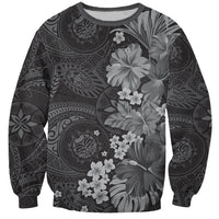Pauli Hawai'i Hibiscus Sweatshirt Polynesian Tribal Tattoo Pattern Floral Elements LT9 Unisex Soft Black - Polynesian Pride
