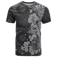 Pauli Hawai'i Hibiscus T Shirt Polynesian Tribal Tattoo Pattern Floral Elements LT9 Soft Black - Polynesian Pride