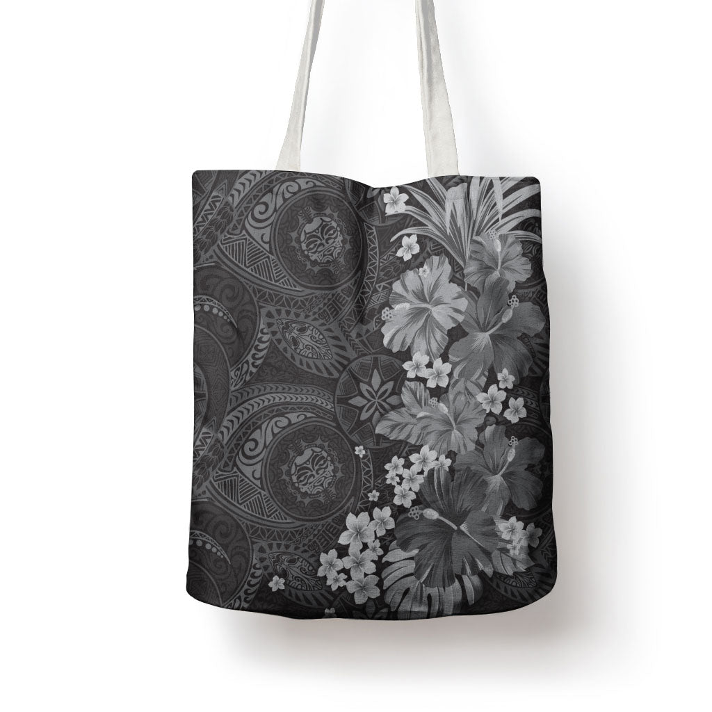 Pauli Hawai'i Hibiscus Tote Bag Polynesian Tribal Tattoo Pattern Floral Elements LT9 - Polynesian Pride