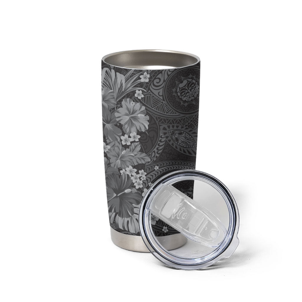 Pauli Hawai'i Hibiscus Tumbler Cup Polynesian Tribal Tattoo Pattern Floral Elements LT9 - Polynesian Pride