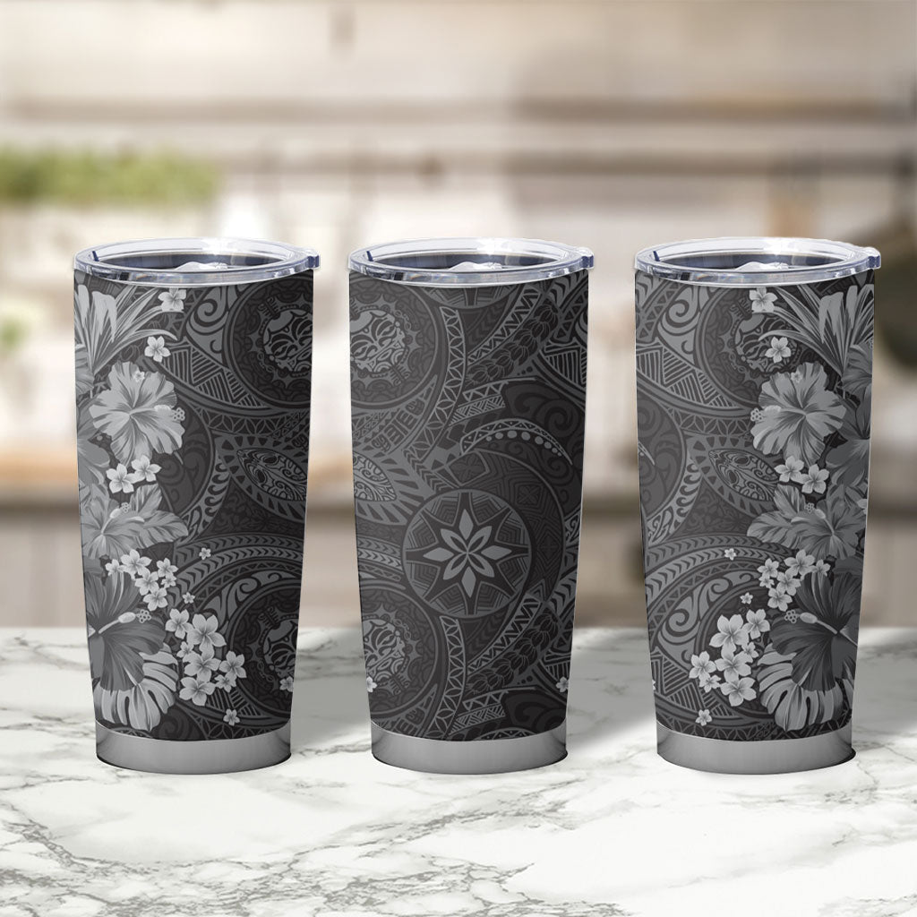 Pauli Hawai'i Hibiscus Tumbler Cup Polynesian Tribal Tattoo Pattern Floral Elements LT9 - Polynesian Pride