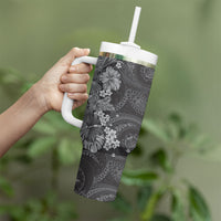 Pauli Hawai'i Hibiscus Tumbler With Handle Polynesian Tribal Tattoo Pattern Floral Elements LT9 - Polynesian Pride