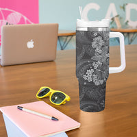 Pauli Hawai'i Hibiscus Tumbler With Handle Polynesian Tribal Tattoo Pattern Floral Elements LT9 - Polynesian Pride