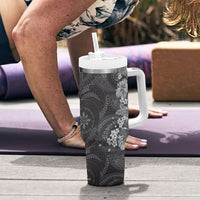 Pauli Hawai'i Hibiscus Tumbler With Handle Polynesian Tribal Tattoo Pattern Floral Elements LT9 - Polynesian Pride