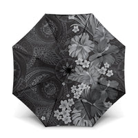 Pauli Hawai'i Hibiscus Umbrella Polynesian Tribal Tattoo Pattern Floral Elements LT9 One Size Folded 11.42 inch Opened Diameter 37.4 inch Soft Black - Polynesian Pride