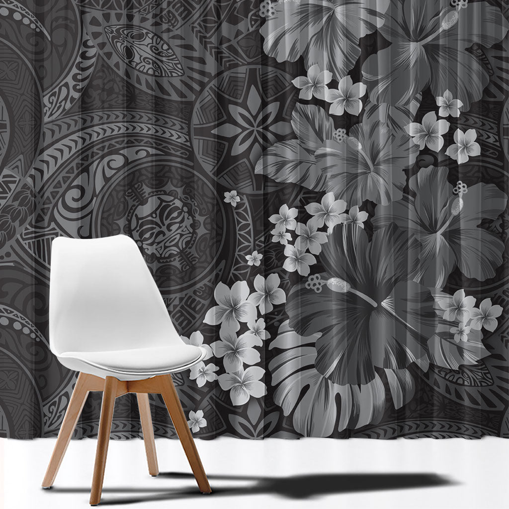 Pauli Hawai'i Hibiscus Window Curtain Polynesian Tribal Tattoo Pattern Floral Elements LT9 - Polynesian Pride