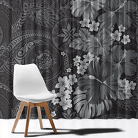 Pauli Hawai'i Hibiscus Window Curtain Polynesian Tribal Tattoo Pattern Floral Elements LT9 - Polynesian Pride