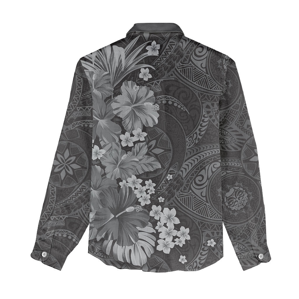 Pauli Hawai'i Hibiscus Women Casual Shirt Polynesian Tribal Tattoo Pattern Floral Elements LT9 - Polynesian Pride