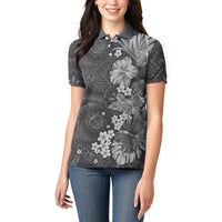 Pauli Hawai'i Hibiscus Women Polo Shirt Polynesian Tribal Tattoo Pattern Floral Elements LT9 - Polynesian Pride