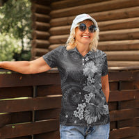 Pauli Hawai'i Hibiscus Women Polo Shirt Polynesian Tribal Tattoo Pattern Floral Elements LT9 - Polynesian Pride