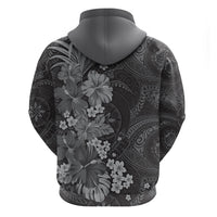 Pauli Hawai'i Hibiscus Zip Hoodie Polynesian Tribal Tattoo Pattern Floral Elements LT9 - Polynesian Pride