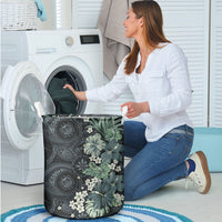 Pauliuli Hawai'i Hibiscus Laundry Basket Polynesian Tribal Tattoo Pattern Floral Elements LT9 - Polynesian Pride