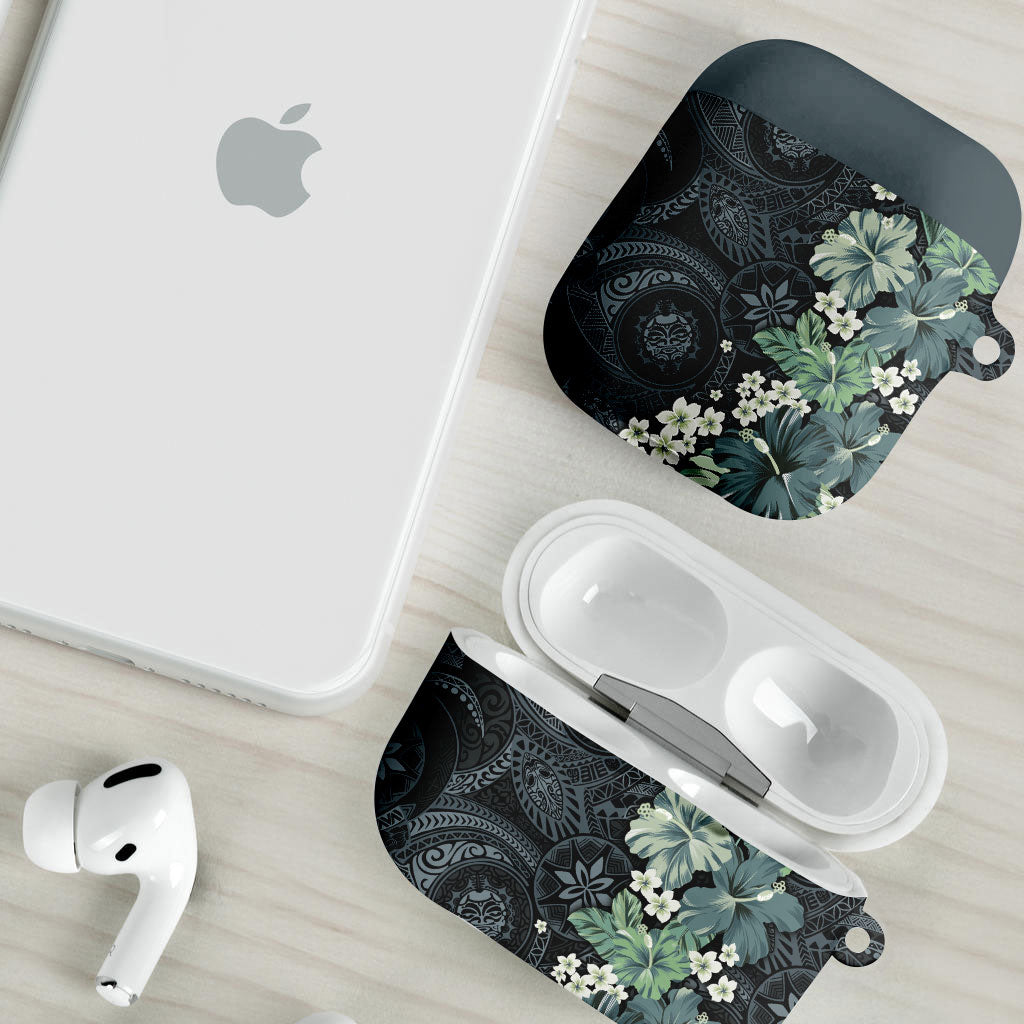 Pauliuli Hawai'i Hibiscus AirPods Case Polynesian Tribal Tattoo Pattern Floral Elements LT9 - Polynesian Pride
