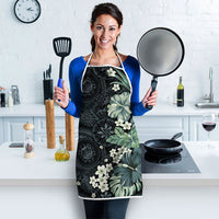 Pauliuli Hawai'i Hibiscus Apron Polynesian Tribal Tattoo Pattern Floral Elements LT9 - Polynesian Pride