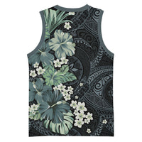 Pauliuli Hawai'i Hibiscus Basketball Jersey Polynesian Tribal Tattoo Pattern Floral Elements LT9 - Polynesian Pride