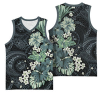 Pauliuli Hawai'i Hibiscus Basketball Jersey Polynesian Tribal Tattoo Pattern Floral Elements LT9 - Polynesian Pride