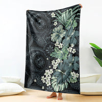 Pauliuli Hawai'i Hibiscus Blanket Polynesian Tribal Tattoo Pattern Floral Elements LT9 - Polynesian Pride