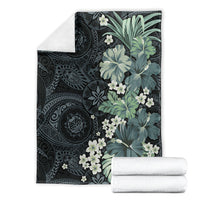 Pauliuli Hawai'i Hibiscus Blanket Polynesian Tribal Tattoo Pattern Floral Elements LT9 - Polynesian Pride