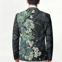 Pauliuli Hawai'i Hibiscus Blazer Polynesian Tribal Tattoo Pattern Floral Elements LT9 - Polynesian Pride