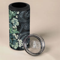 Pauliuli Hawai'i Hibiscus 4 in 1 Can Cooler Tumbler Polynesian Tribal Tattoo Pattern Floral Elements LT9 - Polynesian Pride