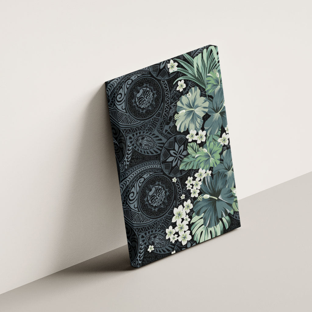 Pauliuli Hawai'i Hibiscus Canvas Wall Art Polynesian Tribal Tattoo Pattern Floral Elements LT9 - Polynesian Pride