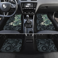 Pauliuli Hawai'i Hibiscus Car Mats Polynesian Tribal Tattoo Pattern Floral Elements LT9 Set 4pcs Charcoal Blue - Polynesian Pride