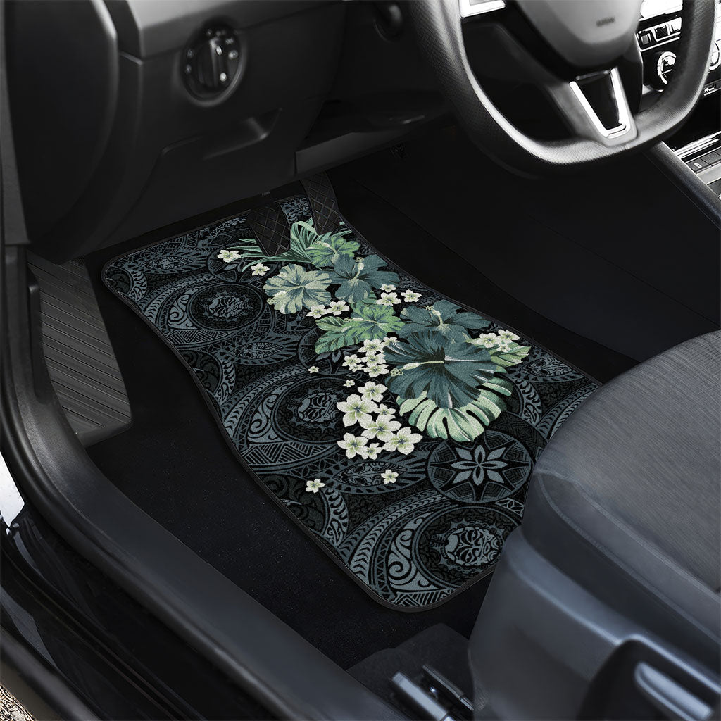 Pauliuli Hawai'i Hibiscus Car Mats Polynesian Tribal Tattoo Pattern Floral Elements LT9 - Polynesian Pride