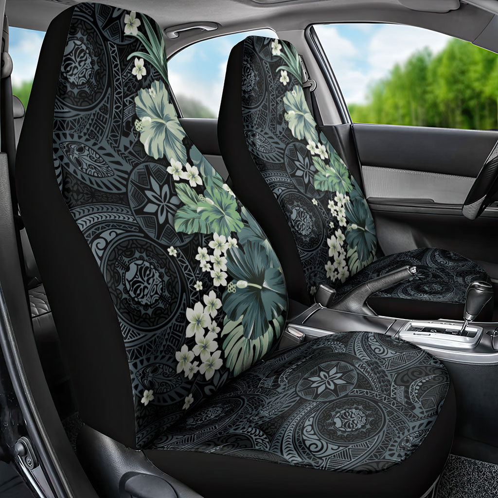 Pauliuli Hawai'i Hibiscus Car Seat Cover Polynesian Tribal Tattoo Pattern Floral Elements LT9 - Polynesian Pride