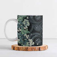 Pauliuli Hawai'i Hibiscus Ceramic Mug Polynesian Tribal Tattoo Pattern Floral Elements LT9 Charcoal Blue - Polynesian Pride