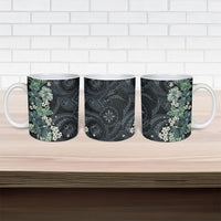 Pauliuli Hawai'i Hibiscus Ceramic Mug Polynesian Tribal Tattoo Pattern Floral Elements LT9 - Polynesian Pride