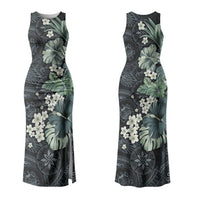 Pauliuli Hawai'i Hibiscus Couples Matching Tank Maxi Dress and Hawaiian Shirt Polynesian Tribal Tattoo Pattern Floral Elements LT9 - Polynesian Pride